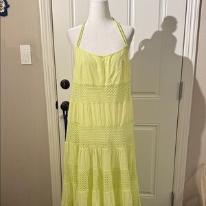 Lime Green Halter Maxi Dress